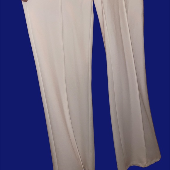 Pearly white wide leg jumpsuit. Top part is sheer like, see trough. - Picture 2 of 3